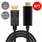 6FT Display Port DP to HDMI Cable Adapter Converter Audio Video PC HDTV 1080P US