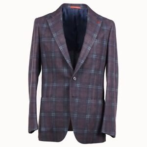 Isaia Napoli Muted Purple Check Soft Wool-Cashmere Sport Coat 40R (Eu 50) NWT