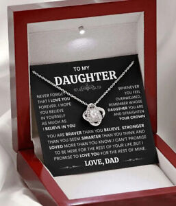 To My Daughter Necklace Gift for Daughter from Dad,Daughter Father Necklace gift
