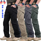 Men's Flex Tactical Pants Lightweight Hiking Casual Cargo Pants Multi Pockets