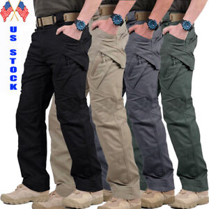 US Men Tactical Cargo Pants Soldier Straight-fit Work Combat Trousers Outdoor A