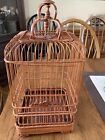 Vintage Birdcage - Asian Detailed Carved Wood Bird Cage