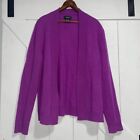 Lord & Taylor Cashmere Womens Large Purple Cardigan Sweater Preppy Academia Open