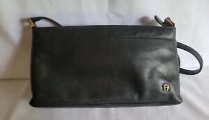 Vintage Etienne Aigner Ladies Purse Black Leather Small Shoulder Bag