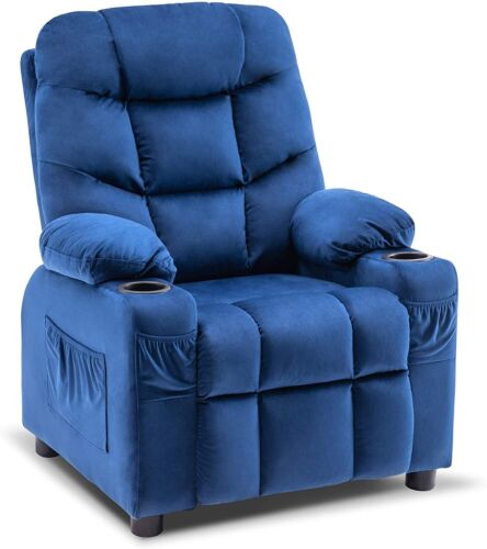 MCombo Big Kids Recliner Chair with Cup Holders, 3+ Age Group,Velvet Fabric 7355