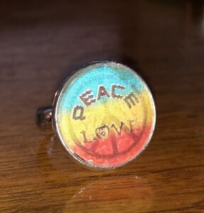Vintage 1960's Peace Love Sign Flicker Ring Cracker Jack Gumball Machine Prize