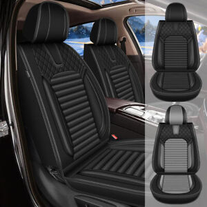 For Kia Rio 2013-2022 Car 5&2 Seat Covers Black&Gray Cushion Pad Fuax Leather (For: 2023 Kia Rio)
