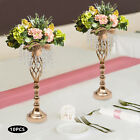 10x Gold Crystal Flower Stand Vases 55cm Wedding Centerpieces Dining Table Decor