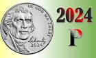 💰 2024  P Jefferson Nickel 5¢ cent -  1  (one)  Uncirculated Coins