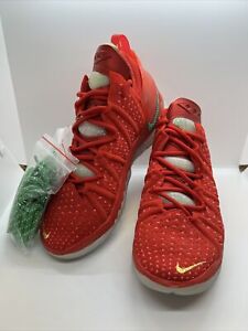 NEW Nike Lebron XVIII 18 'Xmas in LA' Red Sneaker DB8148-601 Size M 5.5/W 7
