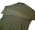FOLIO Mens Silk Cashmere Olive Green  Crew Neck Sweater, size XXL