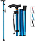 Folding Cane, Portable 5-Level Adjustable Height Walking Stick with Foldable Des
