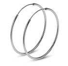 2Pcs Women 925 Sterling Silver Plated Round Hoop Endless Vogue Earrings 8mm-60mm