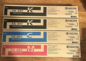 Kyocera OEM TK-897 Toner Set 4 Total 2x Black, Cyan, Magenta K/K/C/M FS-C8520MFP
