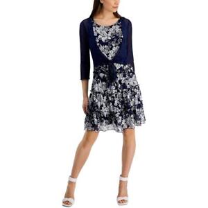Connected Apparel Womens 2 PC Tiered Knee-Length Two Piece Dress BHFO 6516