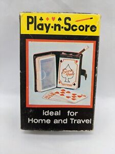 Vintage Play-N-Score Travel Playing Card Score Pad And Deck Holder