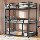 Triple Bunk Bed for 3 Kids Adults, Twin-Over-Twin-Over-Twin Sturdy Metal Bedfram