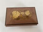 San Francisco Music Box from Italy Pink Floral Inlay Memory Swiss Made Reuge