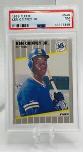 New Listing1989 Fleer #548 Ken Griffey Jr. Seattle Mariners RC Rookie HOF PSA 7 NM