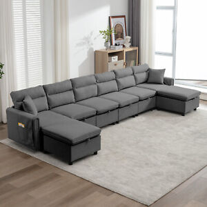 Convertible Modular Sectional Sofa, Sofa Set with Storage for Living Room
