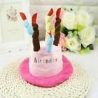 Hat Cap Cake Candles Pet Birthday Costume Cosplay Puppy Dog Cat Christmas Pink