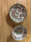 Vintage  Floral Japanese Porcelain Bowl by YT Decorated in HK w/ saucer read
