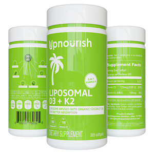 Liposomal Vitamin D3 5000 IU K2 MK7 100 mcg, Vit D and K Supplement 365 softgels
