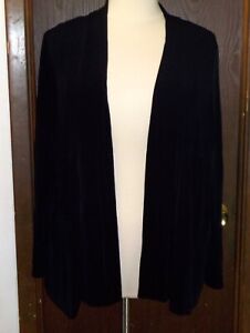 Maggies Barnes Open Style Knit Top Blouse Size 2X 22/24 Black Long Sleeve