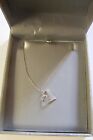 ZALES Jewelers Sterling Silver Heart Shaped Diamond Necklace (18 Inch)
