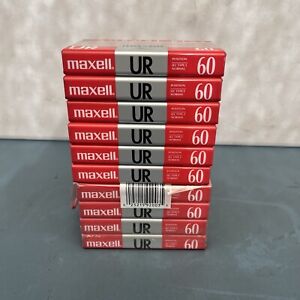 Maxell UR60 New Blank Audio Cassette Tapes 60 Minute Normal Bias bundle of 10