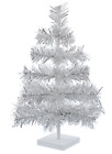 18'' Silver Christmas Tree Silver Feather Tinsel Tree Tabletop Holiday XMASS