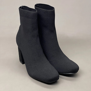 MIA Erika Fly Knit Booties Dress Boots Black 2” Heel Sz 8 GS7553115Y (New)