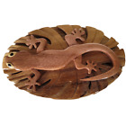 Lizard Secret Puzzle Jewelry Box 3D Wooden Trinket Stash Hand Carved Wood Large