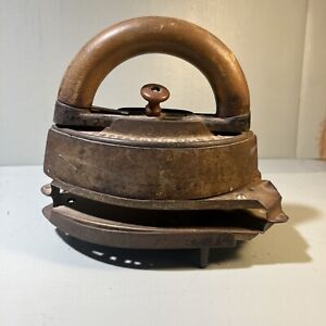 Antique 19th Century Colebrookdale Iron Victorian Steam Sad Iron With Stand