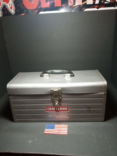 New ListingSears Craftsman Grey, Gray Metal Tool Box, Vintage, No Tray, 16 x 7 x 7.5 inches