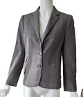 AKRIS 2-Button Blazer Jacket Houndstooth Check Wool w/5 Button Cuffs sz 6