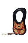 10 Strings Lyre Harp Black Engraved for Beginners with Tuner and Extra Strings