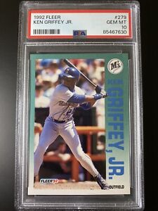 PSA 10 MINT! 1992 Fleer #279 Ken Griffey Jr. Mariners Baseball Card '90s Vintage