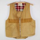 1940s Western Field Hunting Vest Game Size M Tan Canvas Vintage Montgomery Ward