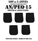 LOT of 5 US MILITARY GP POUCHES BLACK ANPEQ15 IR AIMING DEVICE TOOL POUCH SOCOM