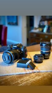 Canon T6s with EF-S 18-135mm + EF-S 24mm + EF-S 10-22mm + xtra battery + charger