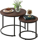 Aboxoo Coffee Table Nesting Side Set of 2 End Table Top Sturdy Metal Frame Desk