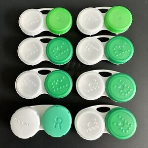 Contact Lens Screw Top Case Plastic Travel Holder Soaking Container Lot of 8