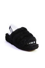 Ugg Women's Sheepskin Open Toe Slingback Slippers Black Size 7