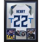 Derrick Henry Framed SIgned White Jersey Beckett Autographed Tennessee Titans