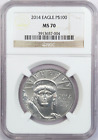 2014 $100 American Platinum Eagle 1 Troy Ounce Coin, NGC MS70, Gem Uncirculated