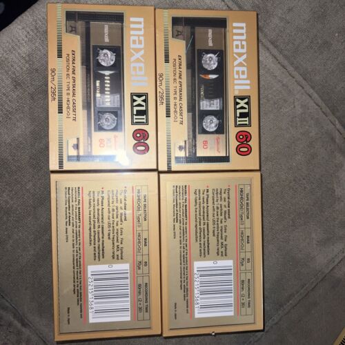 Maxell XLII 60 Type II Cassette Tapes, Lot of 4, Japan CrO2, Factory Sealed, New
