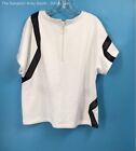 AKRIS PUNTO Women's Cream and Black Short Sleeve Shirt Size-14 (MSRP$595.00)