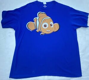 Disney Pixar Finding Nemo Blue T-Shirt Size 3XL Graphic Short Sleeve Fish Movie 