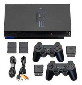 Guaranteed PlayStation 2 PS2 Console Black + Wireless Controllers + US Seller